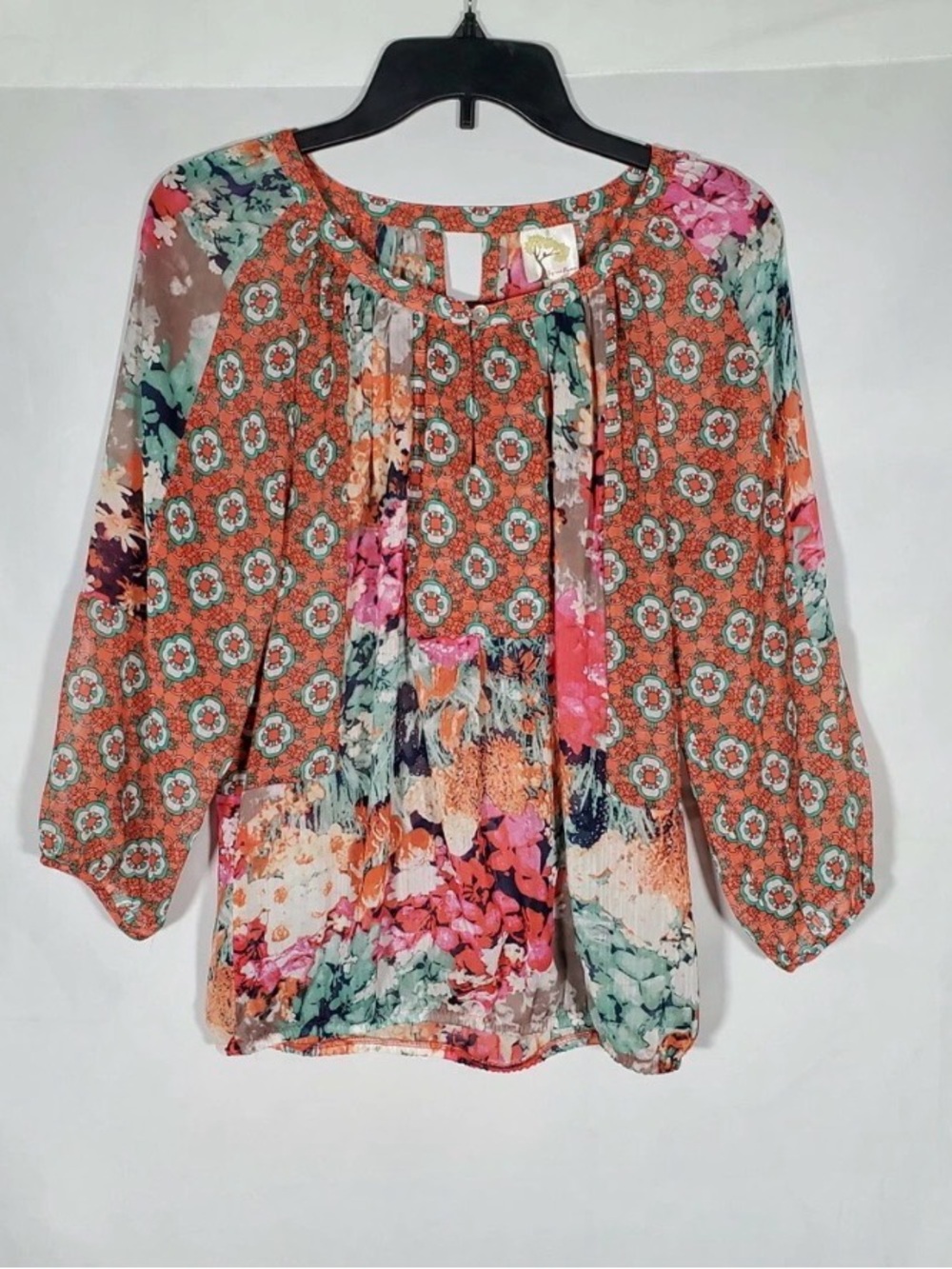 Anthropologie Fig And Flower Boho Floral Paisley Blouse size small